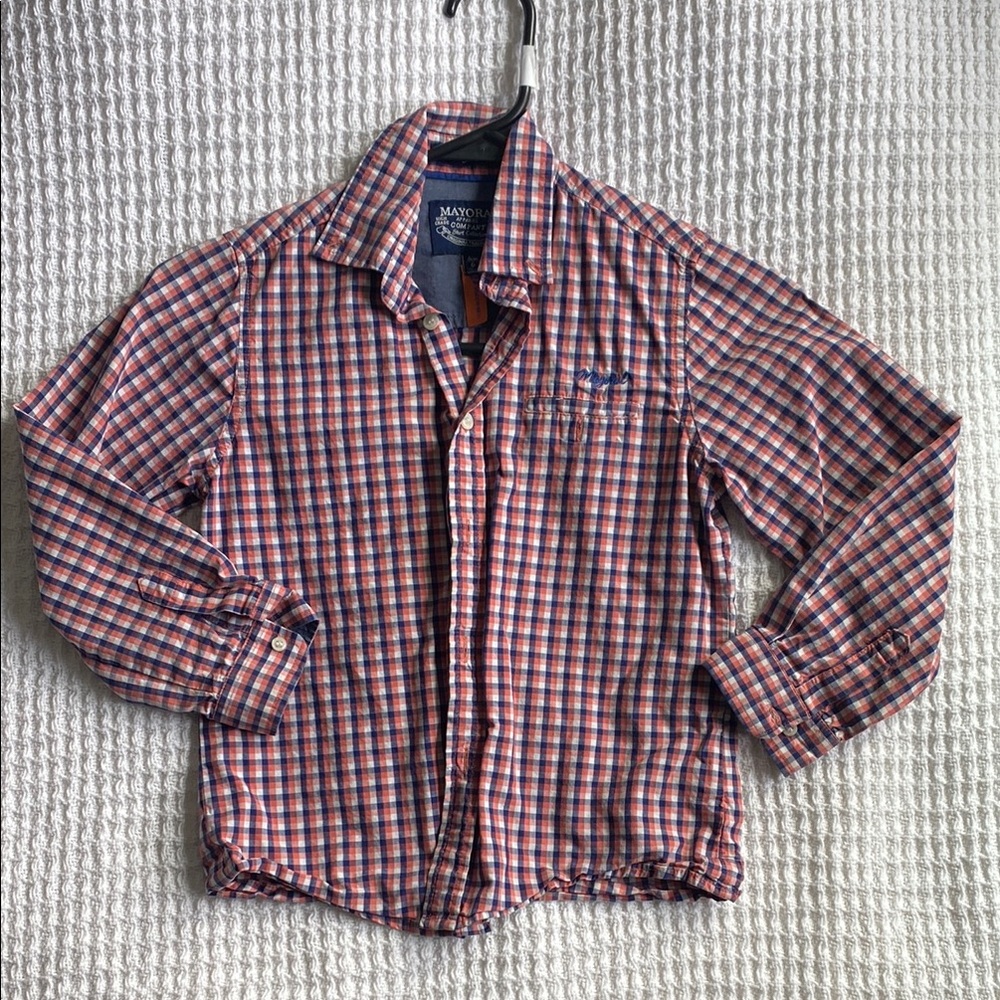 Mayoral Kids Checkered Shirt - Red and Blue
